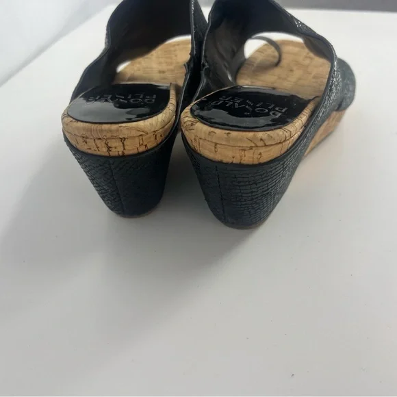Donald Pliner Black Wedge Sandals Gretta - Picture 6 of 14